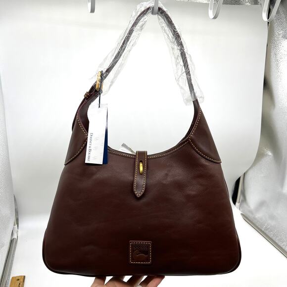 Dooney & Bourke Handbags - Dooney & Bourke Florentine Leather Crescent Hobo Women Purse Chestnut